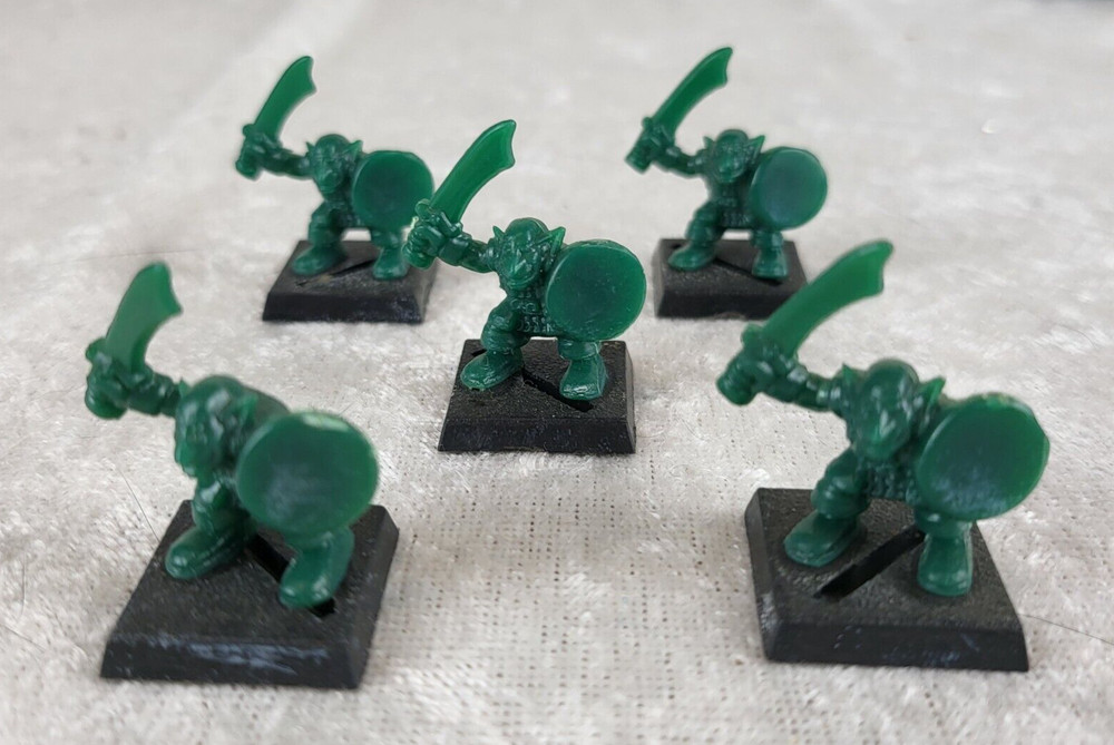 1992 MILTON BRADLEY BATTLE MASTERS ORK ARMY 5 GOBLIN WORRIERS FIGURES