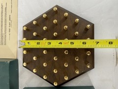 THE LAST MOVE Classic Edition Hexagonal Peg Solitaire Board Game Walnut 24K Gold