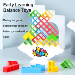 48 Pcs Tetra Tower Balance Stacking Blocks Game, Board Games for 2 Players+ Fami