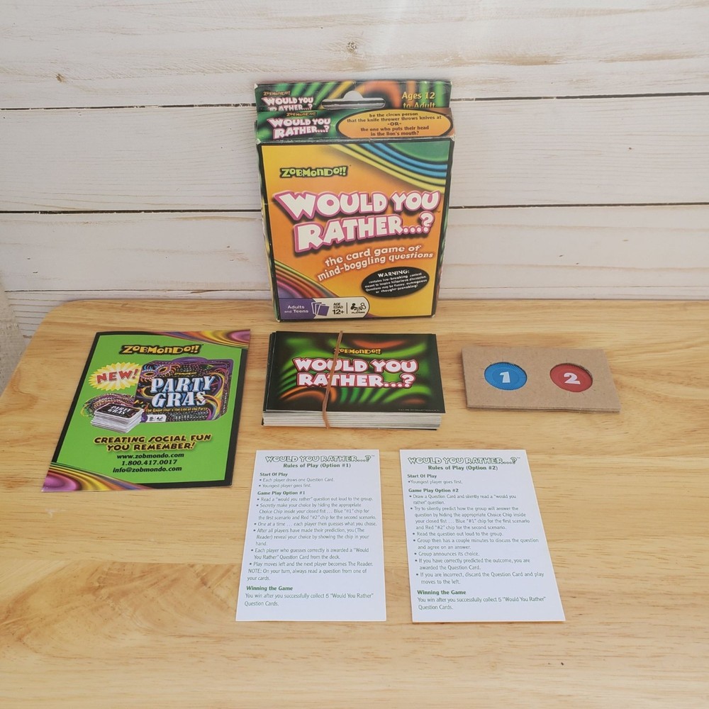 Would You Rather Card Game Zobmondo 160 Questions Ages 12 And Up Fun Icebreaker
