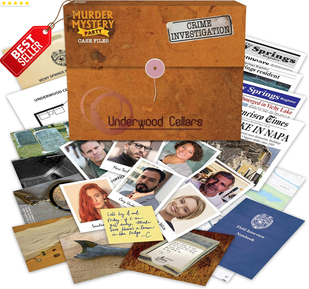 Underwood Cellars Murder Mystery Case File Game 1+ Players Ages 14+ – US