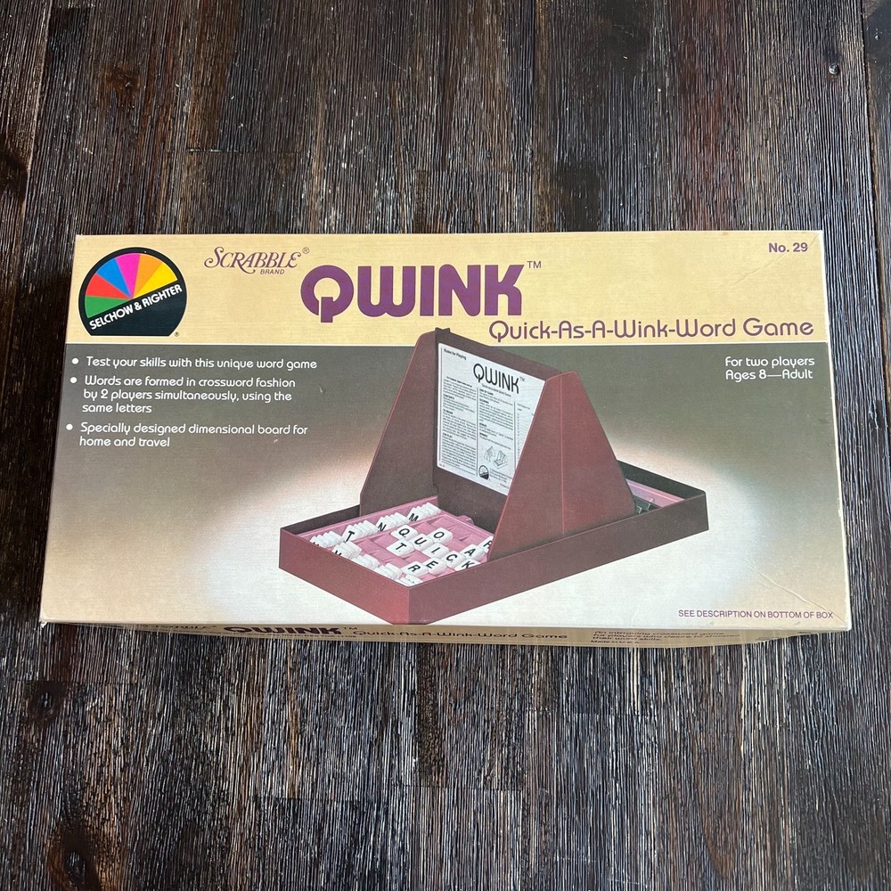 Scrabble Qwink Quick As A Wink Word Game Vintage Selchow & Righter Complete 1985