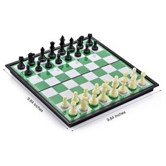 Magnetic Travel Chess Set with Folding Chess Board & 2 Extra Queens & Conveni…