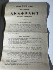 Embossed Anagrams 1936 Milton Bradley 182 Letters Tile Game 4514 Series Vintage