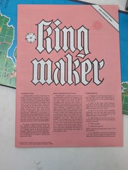 KINGMAKER “War Of The Roses- 15 Century” #818- Avalon Hill – Complete