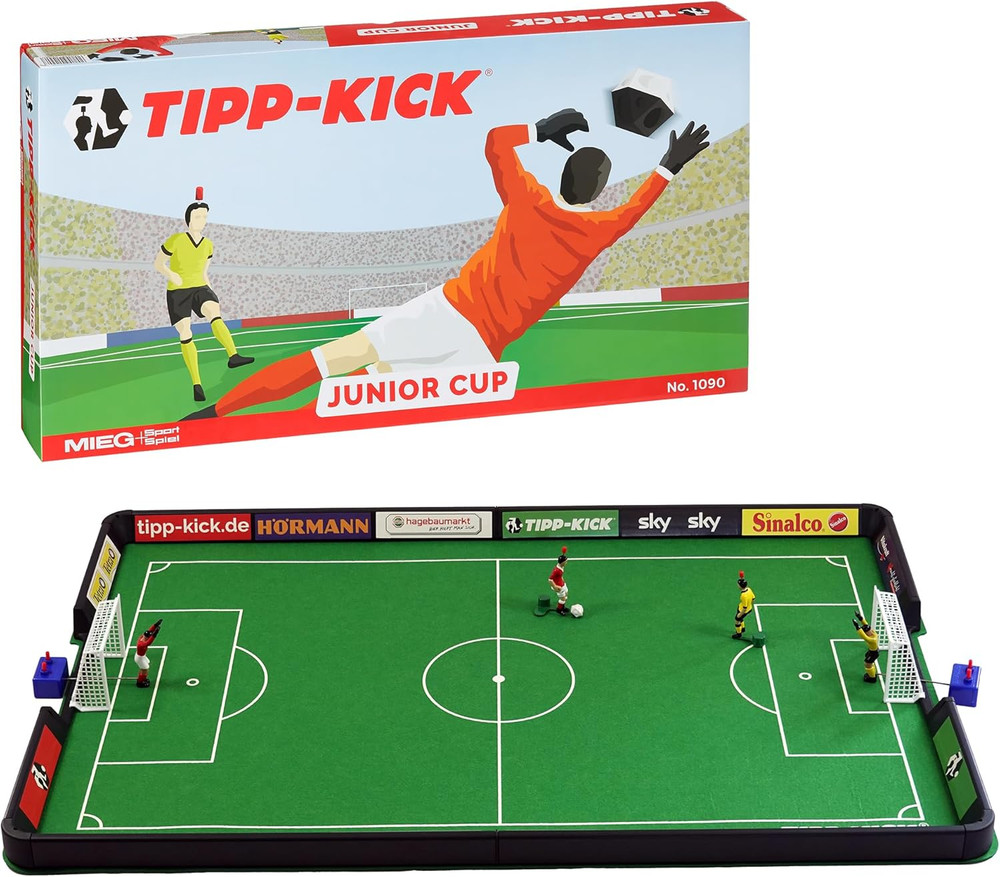 JR Cup Soccer Board Game – Family Tabletop Game with Metal Players & Goalkeepers