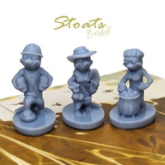 BEIGE Stoats 8pcs | Everdell Mistwood Expansion Unofficial Upgrade, Frog, Rabbit