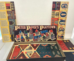 1950s Peter Piper’s Playtown Buildable Cardboard Town,COMPLETE VINTAGE,EXCELLENT