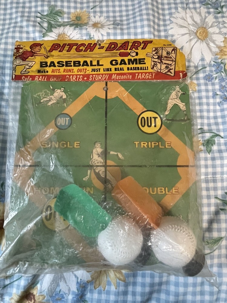 Vintage Pitch Dart 1960 Baseball Game. Still In Original Bag With Header