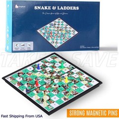 Folding Snakes & Ladders – Portable Magnetic Board Game for Kids 2-4 Players