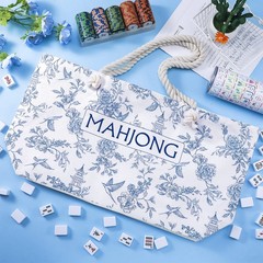 Empty Mahjong Tote Bag Mahjong Canvas Bag 24.0 x 13.0 x 4.7 Inch Chinoiserie …