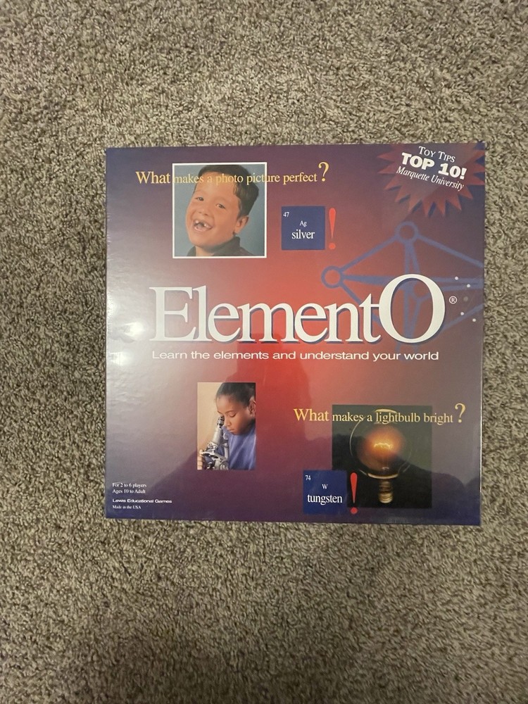 RARE / ELEMENTO Periodic Table Learning Board Game 1996 Science Fun! New Sealed!