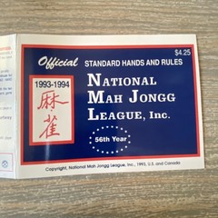 Vintage National Mah Jongg League 56th Year Official Hands & Rules Card 1993-94