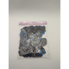 Vintage Bingo Markers Metal Rims Bulk Lot 6.5 oz Round Blue Green Plastic Center
