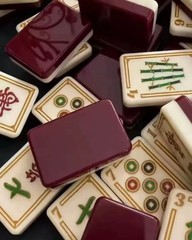 American Mahjong Tiles set ,160 tiles, Dark red+Free storage box