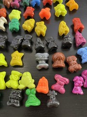 Gogo’s Crazy Bones Lot of 61 Neon Mixed Series Black White Glitter 57 10 37 18