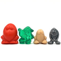 4 Different Classic Eggys Gogos Crazy Bones 1996 Super Eggy Mega Mutant