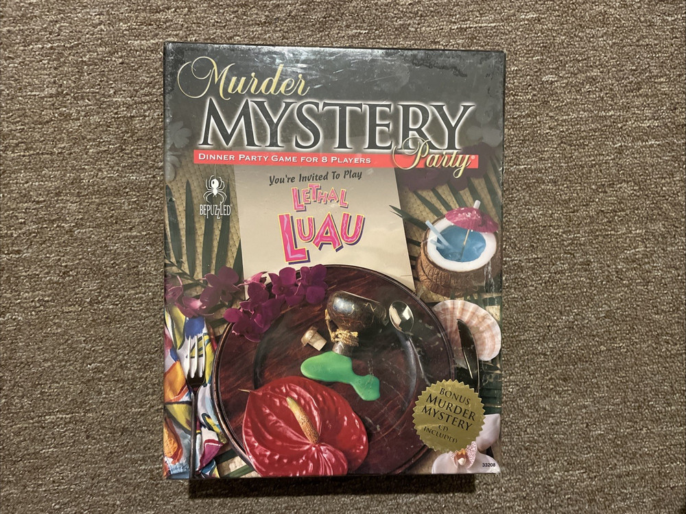 Murder Mystery Party Lethal Luau Dinner Game Bepuzzled 2003 New Sealed In Box