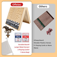 Offelec Large 23-Inch Wooden Horse Race Board Game (Luxury Edition)