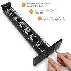 Shoot the Moon Game, Large 18 inches, Black Stained Solid Wood Board with Met…