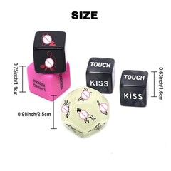 Auntzyj Sex 3 inches x 2 x 1 inch, Cards + 5 Glow-in-the-dark Dice