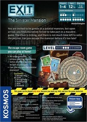 EXIT The Game The Sinister Mansion Escape Room Board Game Ages 12+ New