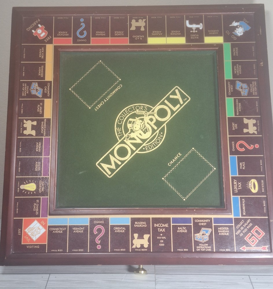 1991 Franklin Mint Deluxe Monopoly Collector’s Edition Wood Board Game