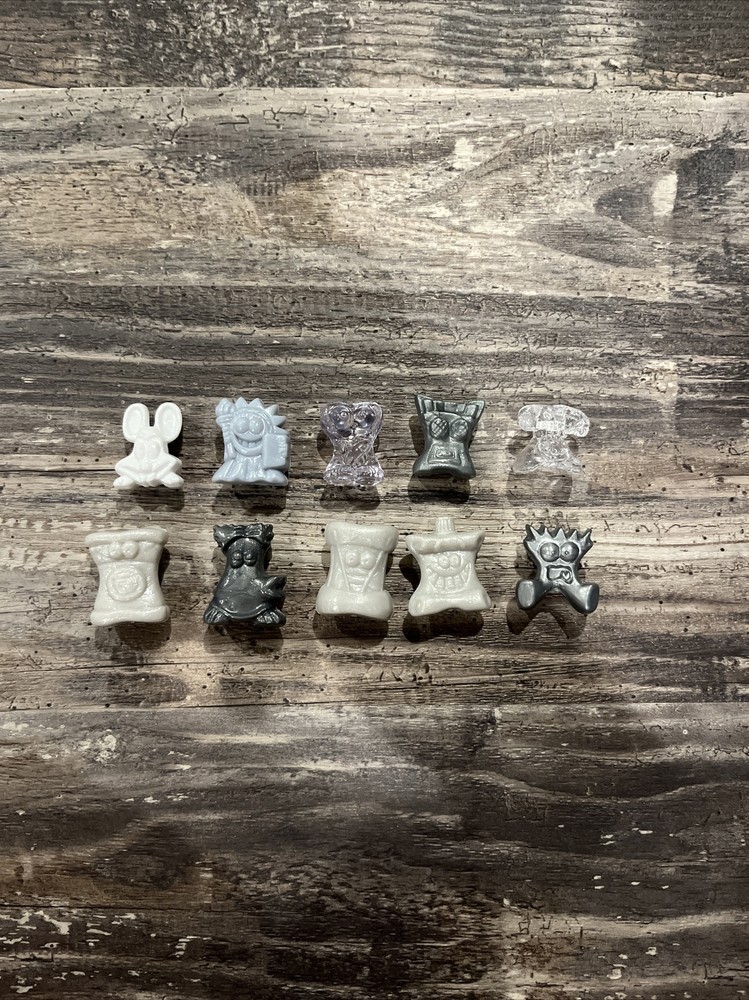 gogos crazy bones lot 10x WHITE GREY SILVER TRANSLUCENT