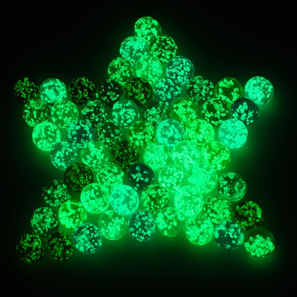 48 Pieces Marbles Glow in The Dark for Kids Mixed Colors 0.4 Inch, Green
