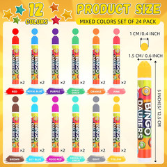 60 Pack Mixed Colors Set of Bingo Daubers Dot Markers Bingo Supplies in 12 Color