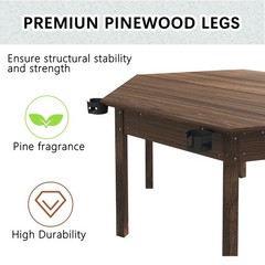 Board Game Table with Removable Table Top for 6 Players, Hexagon Gaming Table