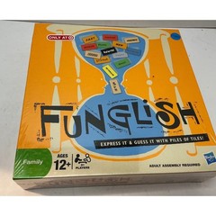 Hasbro Funglish Board Game Word Guessing Tile Game Ages 12+ Family Fun NWT