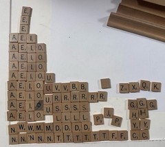 Vintage Built Rite Rainbow Anagrams Box, Manual, 4 Wood Racks + 99 Wood Tiles