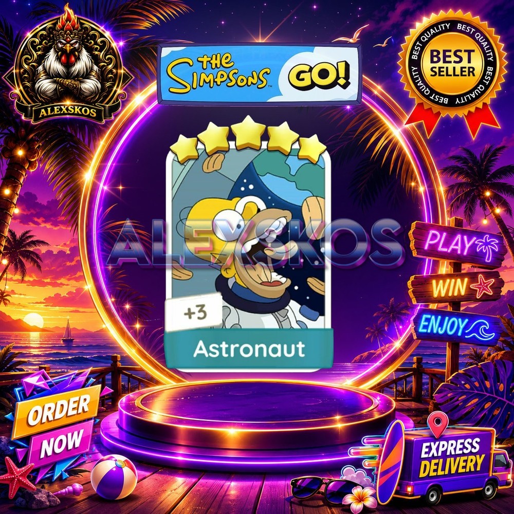 Astronaut ⭐Monopoly Go Sticker MOGO The Simpsons Go! Stickers 🌟FastDelivery