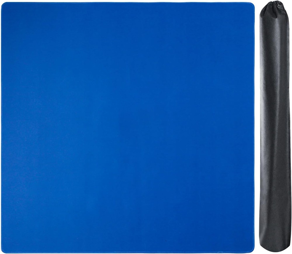 Large Mahjong Mat W/ Black Carrying Bag Blue,31.5 inches Anti Slip & Noise