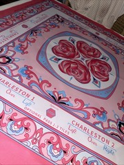 ® American Mahjong Mat with Rules – Pink Floral Mah Jong Table Cloth – 33″ Ne…