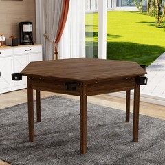 Board Game Table with Removable Table Top for 6 Players, Hexagon Gaming Table