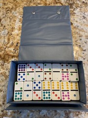 Double Nine Domino Set Color Dot ’92 Pavilion 55 Pc Gray Vinyl Case instructions
