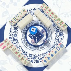 Jolitac American Mahjong Game Set, 166 3 inches x 10 inches, Blue & White