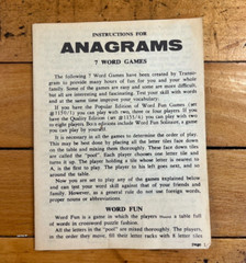 Vintage Transogram 1957 ANAGRAMS 7 Word Games With Instruction Missing Pieces