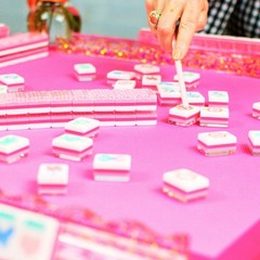 New high-end Pink flowers color American Mahjong Tiles set ,160 tiles+ Bag