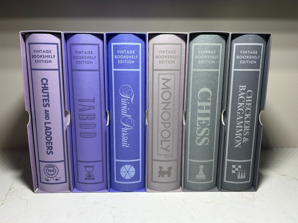 WS Game Company Vintage Linen Bookshelf Game Edition 6-Pack Bundle