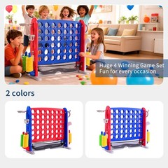 Jumbo 4 in a Row Game, Height Adjustable(2.7-3.2 Ft) Outdoor Indoor Connect 4 W/