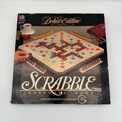Vintage 1989 Scrabble Deluxe Edition Board Game Rotating Turntable 100% Complete