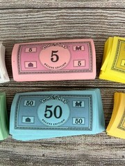 1998 Monopoly Deluxe Edition Replacement Parts Play Money Cash Pre-owned