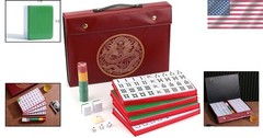Chinese Mahjong Set X-Large 146 Numbered Melamine 1.5″ Large Size Tile with C…