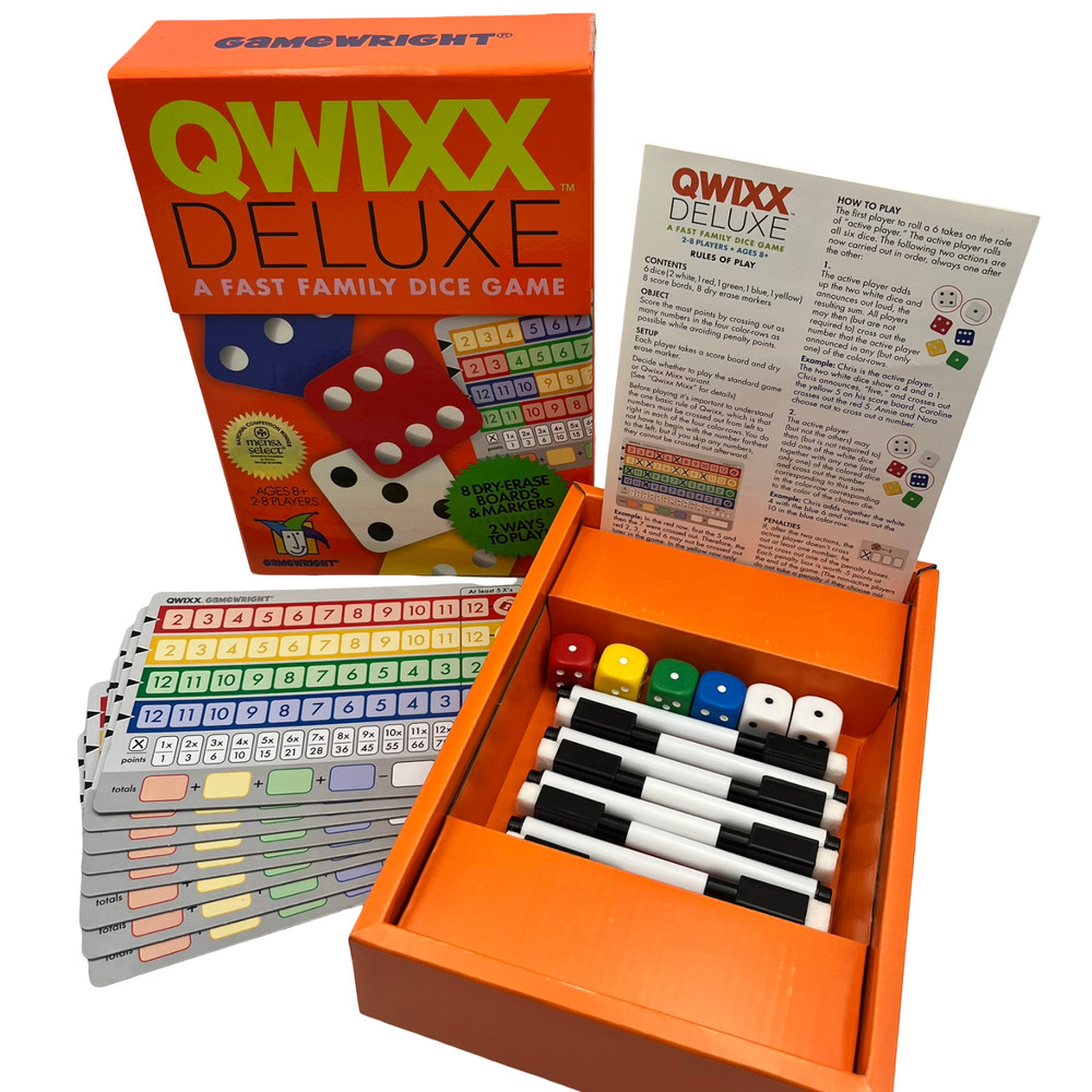 Qwixx Deluxe Family Dice Game Gamewright 2016 Complete Mensa Select