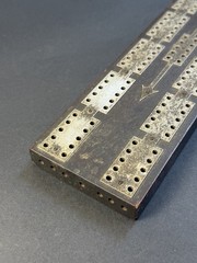 Antique J.P. Rust Cribbage Board Keene NH c.1880-1900 … Wood w/ Metal Overlay