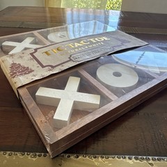 Jumbo Tic Tac Toe Table Game Set American Vintage Style Oversized 15 in
