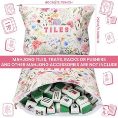 3 Pcs Empty Mahjong Bags Set for Tiles and Racks 24 x 13 x 4.7 Inches Floral …